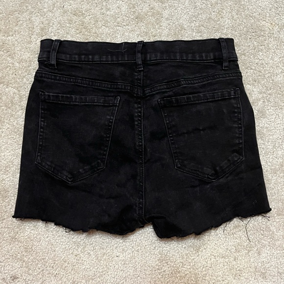 Garage Black High Rise Cutoff Shorts - Picture 2 of 3